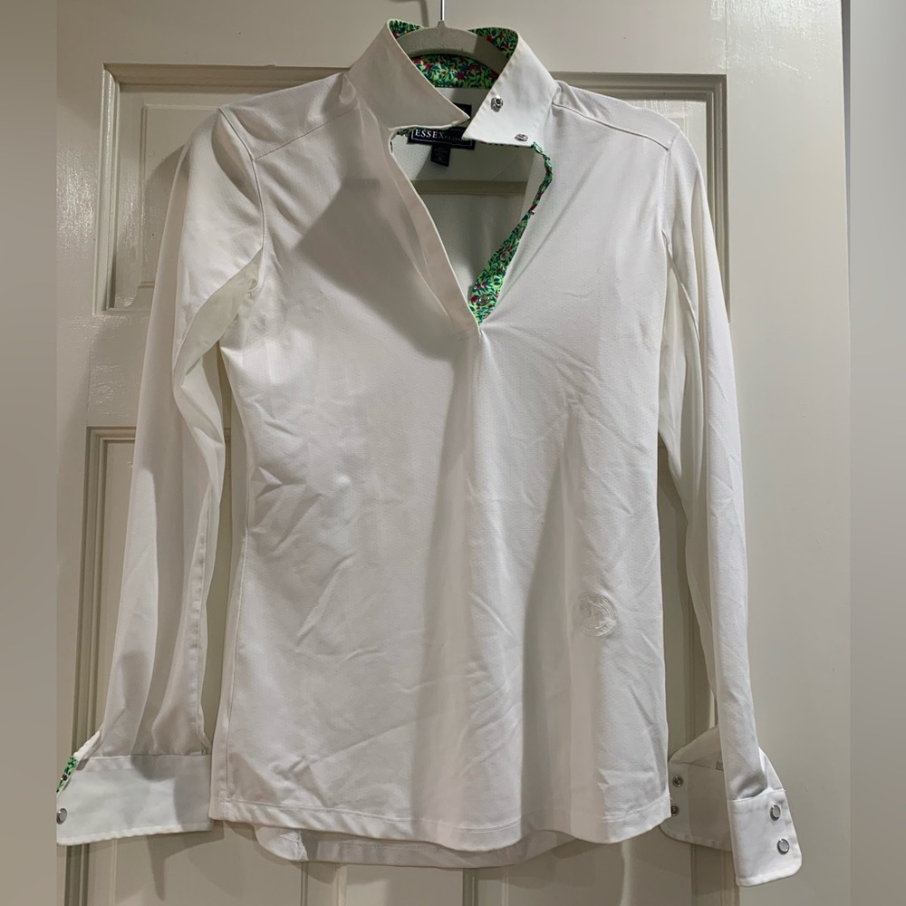 Essex Classics Show Shirt green floral pattern
